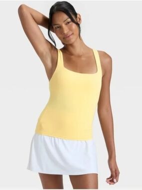 Women's Everyday Soft Square Neck Bra Support Tank Top-All in Motion sz L